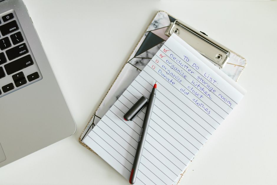 A notebook page mapping keyword ideas from Google autocomplete and related searches