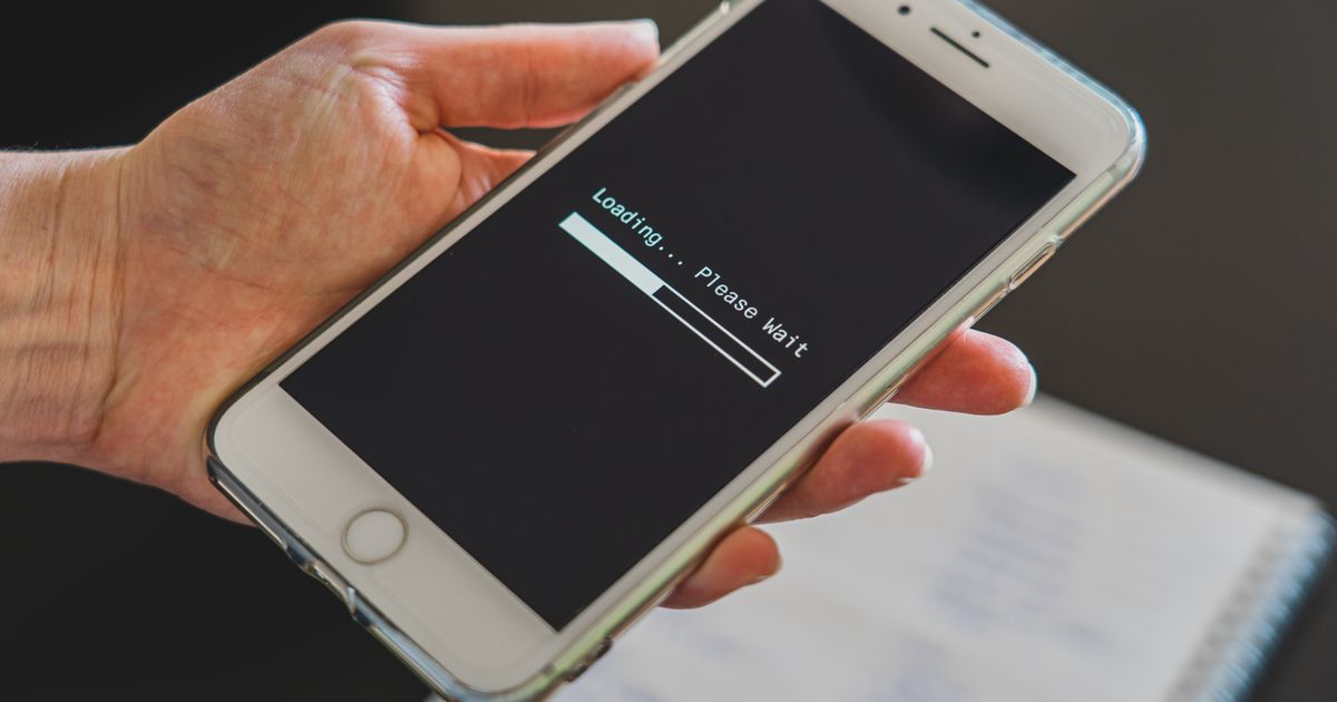 A phone showing a loading screen